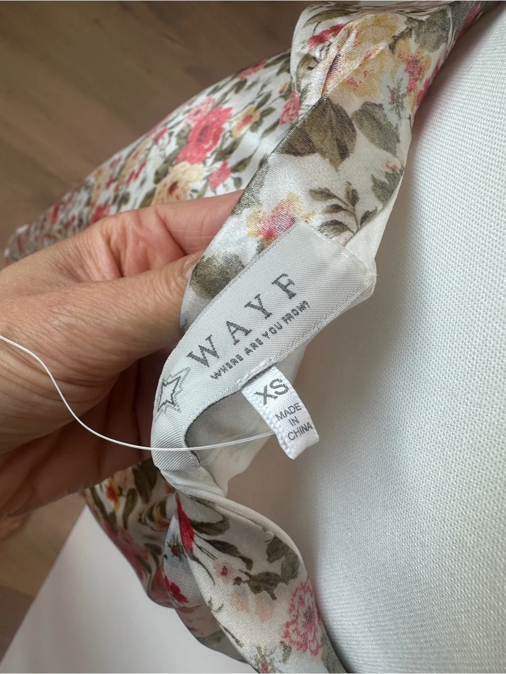 WAYF Floral Satin Maxi Skirt Pink Ivory Cottagecore Y2K Size XS